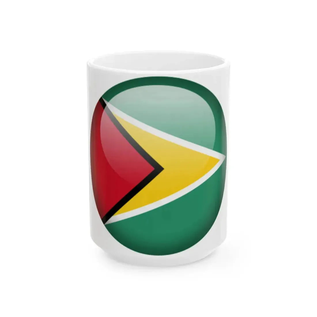 Flag orb Guyana (Guyana) White Coffee Mug 15oz - Go Mug Yourself