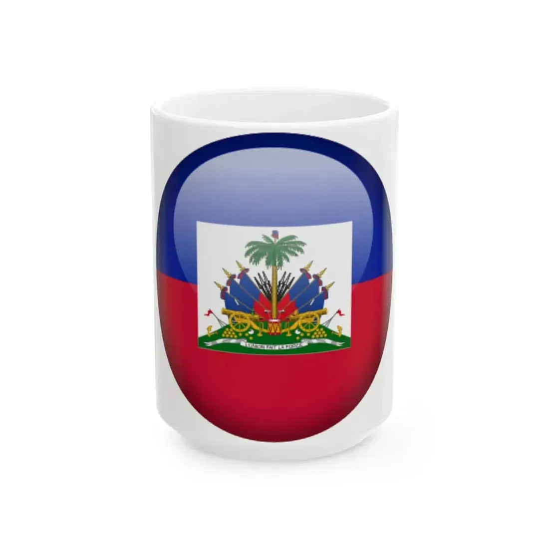 Flag orb Haiti (Haiti) White Coffee Mug 15oz - Go Mug Yourself