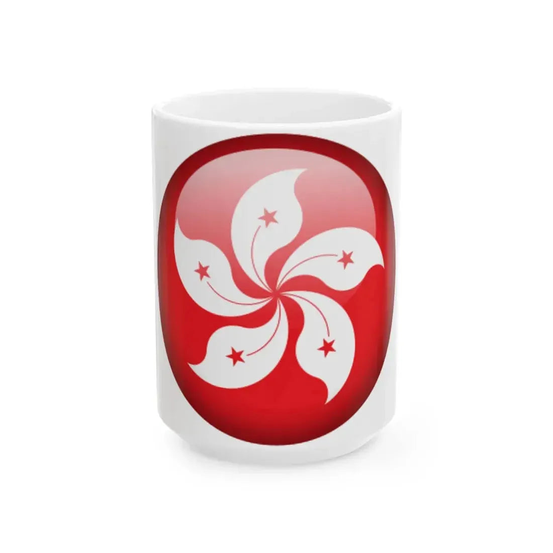 Flag orb Hong Kong (China) White Coffee Mug 15oz - Go Mug Yourself