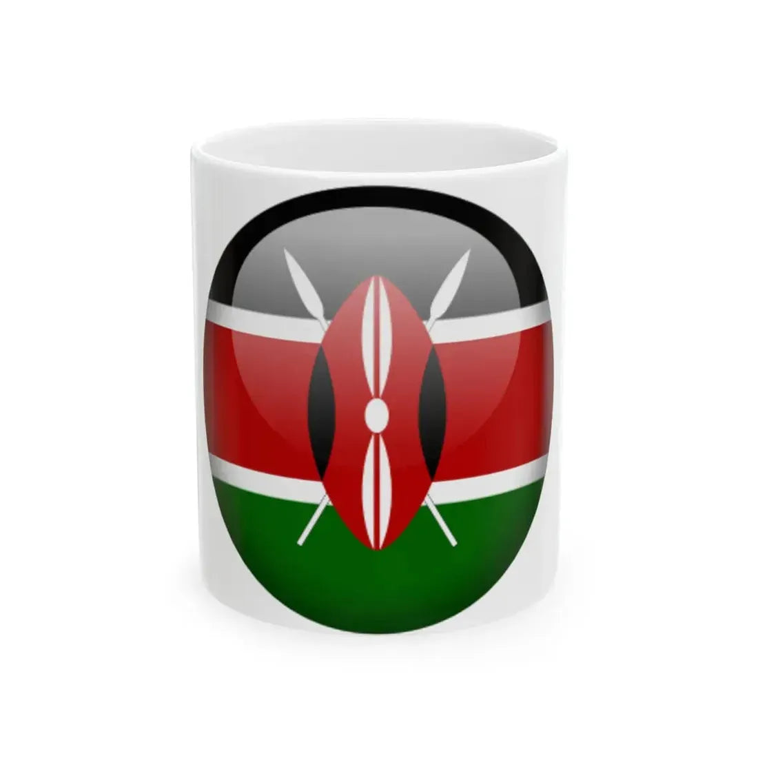 Flag orb Kenya (Kenya) White Coffee Mug 11oz - Go Mug Yourself