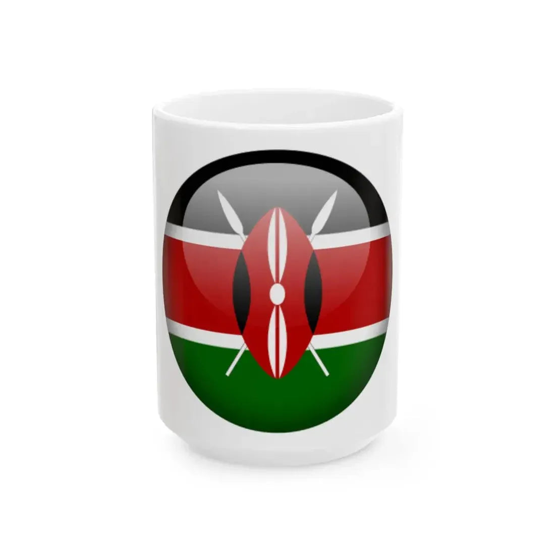 Flag orb Kenya (Kenya) White Coffee Mug 15oz - Go Mug Yourself
