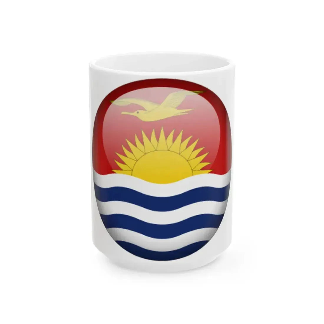 Flag orb Kiribati (Kiribati) White Coffee Mug 15oz - Go Mug Yourself
