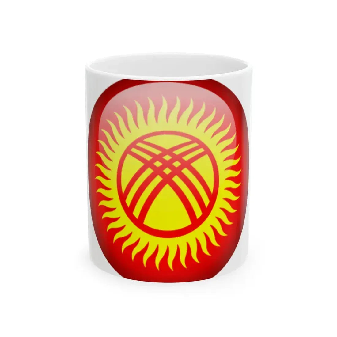 Flag orb Kyrgyzstan (Kyrgyzstan) White Coffee Mug 11oz - Go Mug Yourself