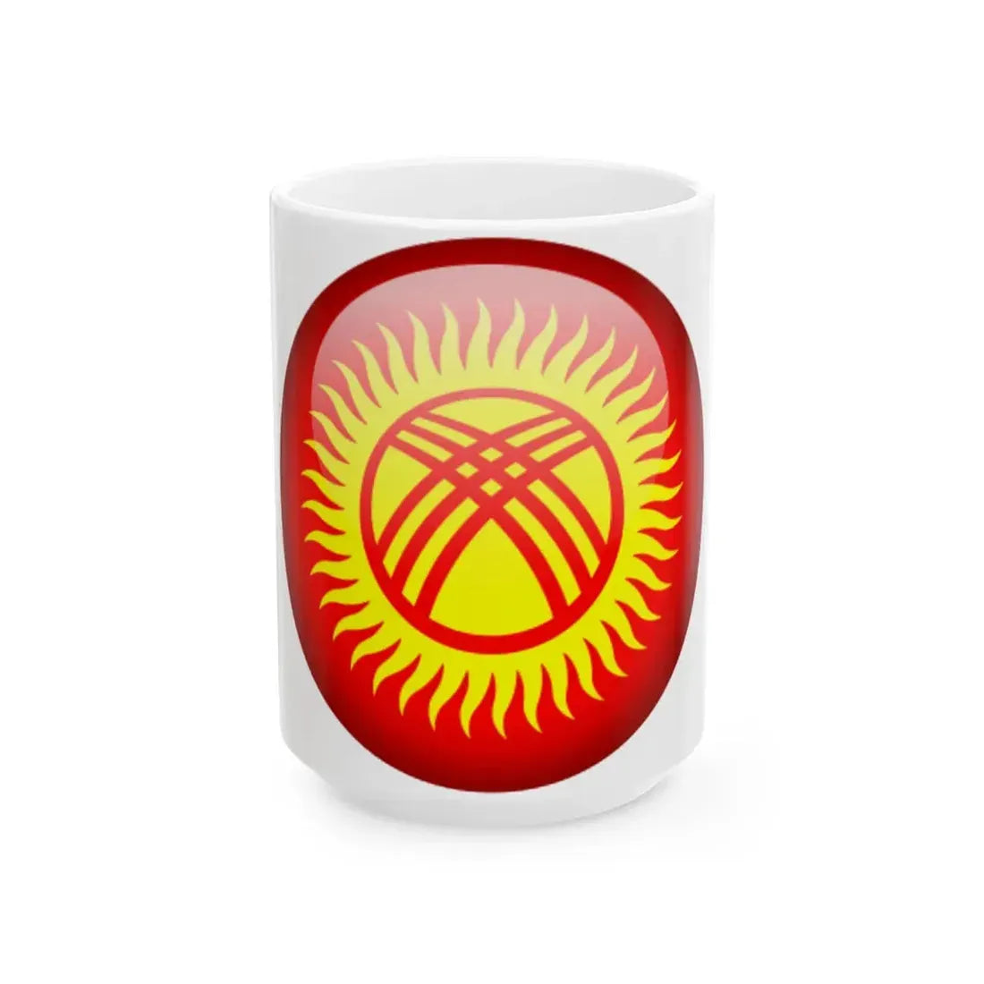 Flag orb Kyrgyzstan (Kyrgyzstan) White Coffee Mug 15oz - Go Mug Yourself