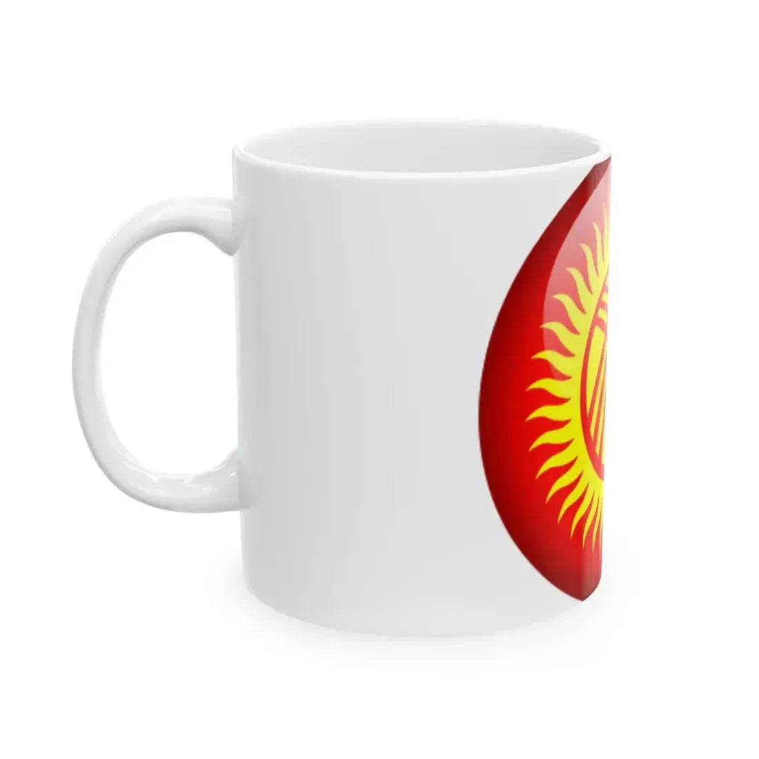 Flag orb Kyrgyzstan (Kyrgyzstan) White Coffee Mug - Go Mug Yourself