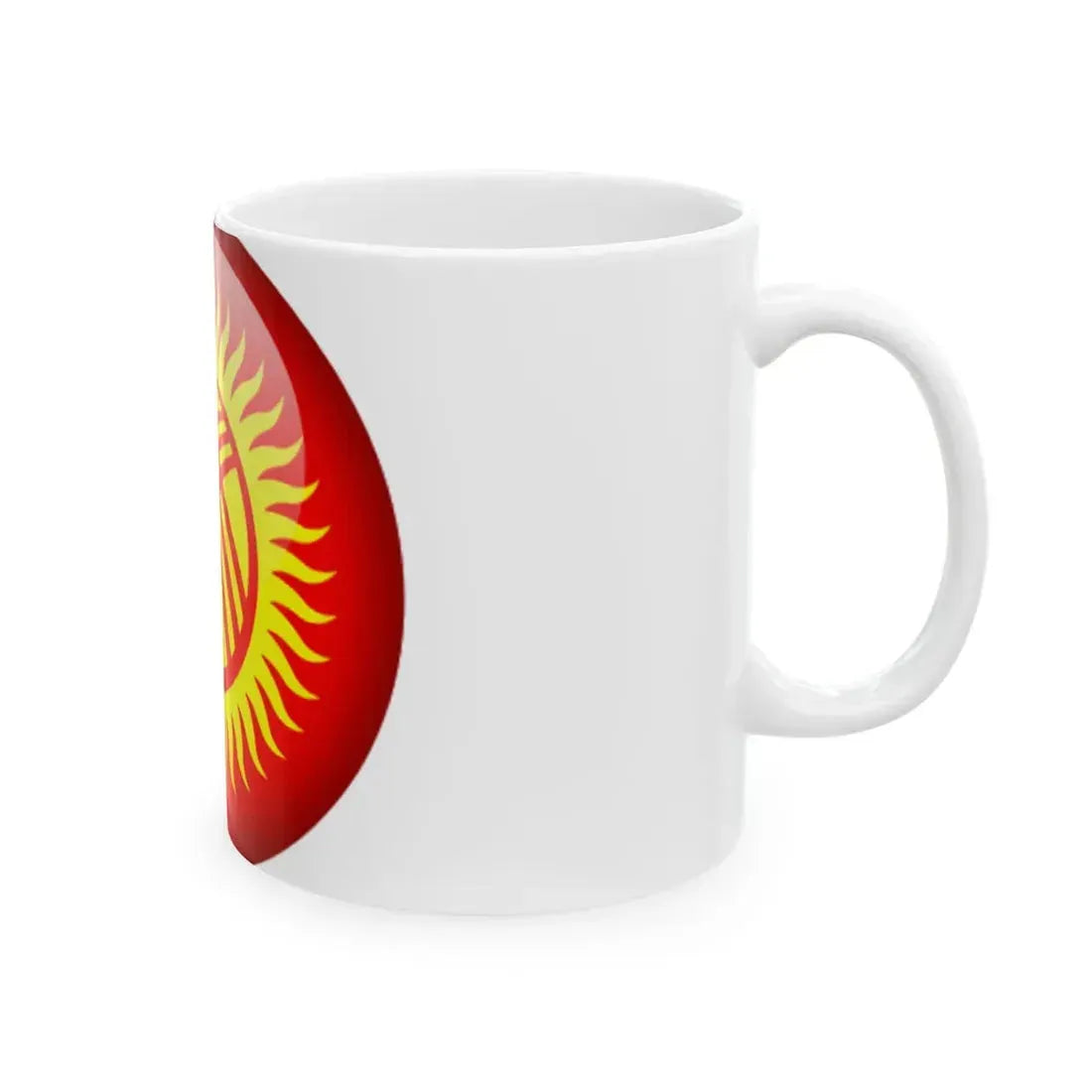 Flag orb Kyrgyzstan (Kyrgyzstan) White Coffee Mug - Go Mug Yourself