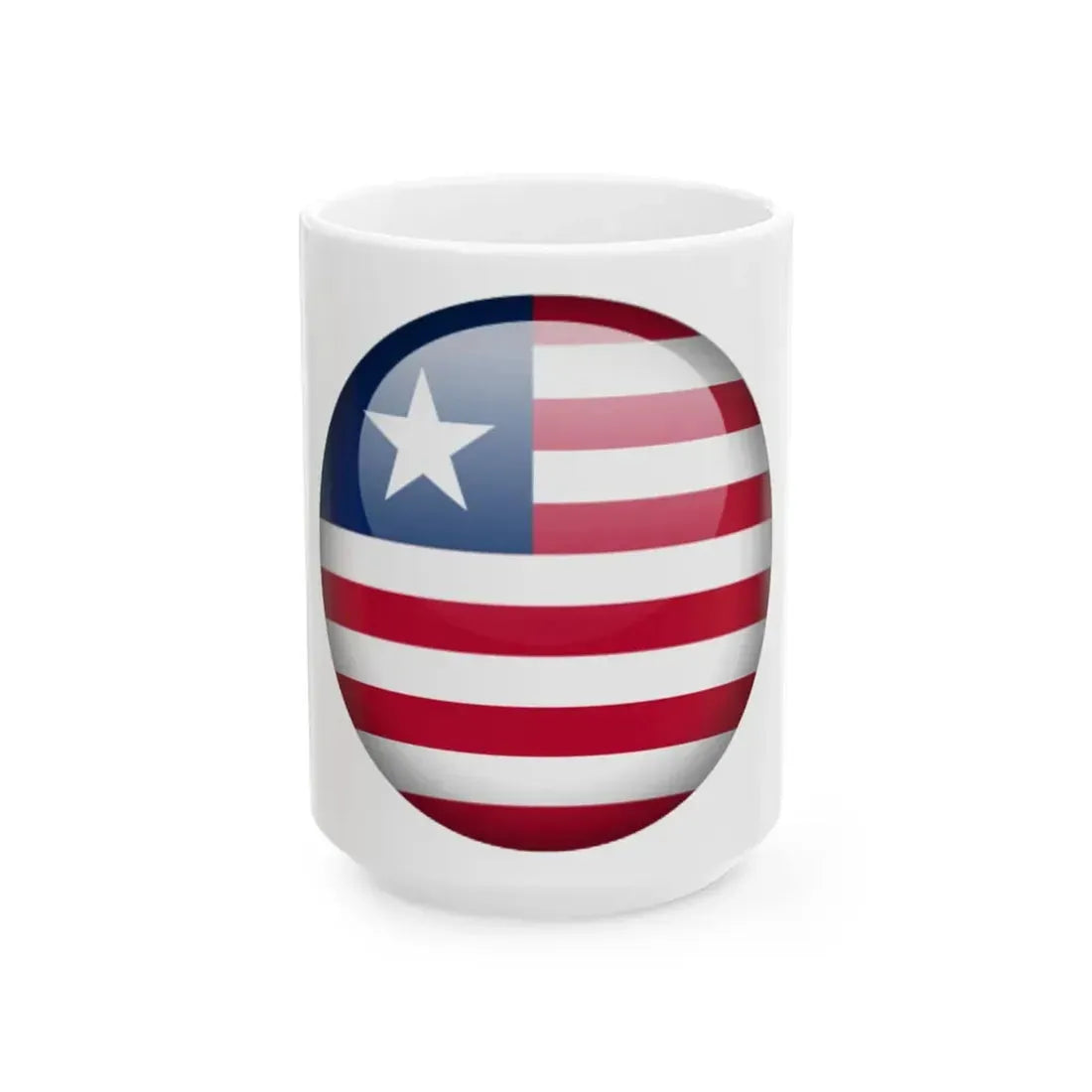 Flag orb Liberia (Liberia) White Coffee Mug 15oz - Go Mug Yourself