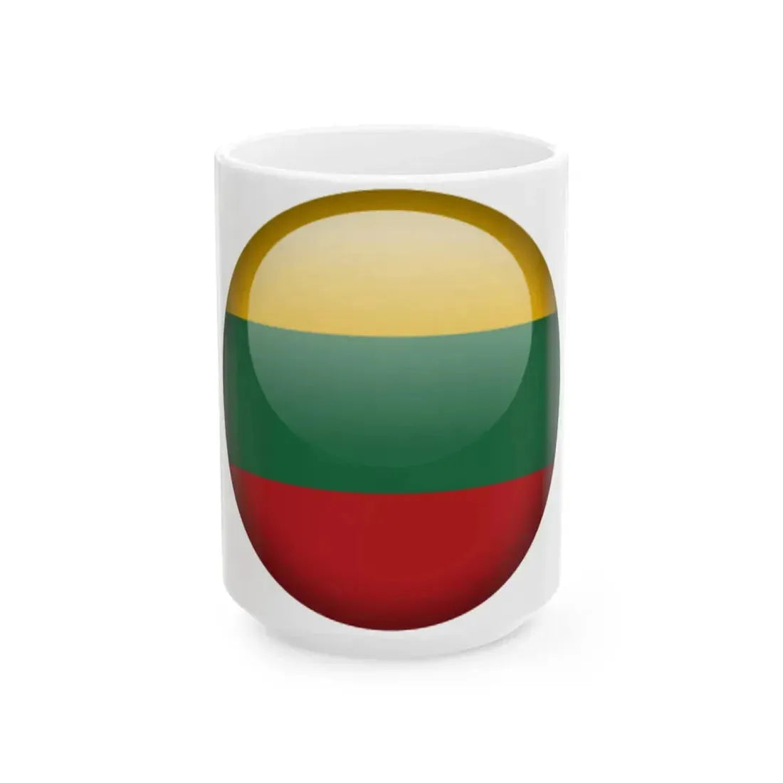 Flag orb Lithuania (Lithuania) White Coffee Mug 15oz - Go Mug Yourself