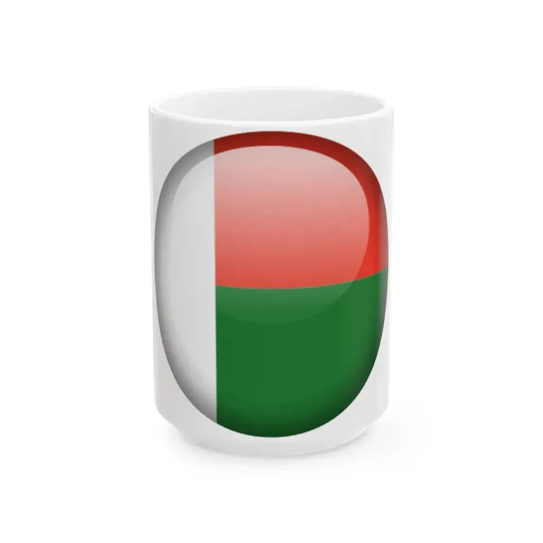 Flag orb Madagascar (Madagascar) White Coffee Mug 15oz - Go Mug Yourself