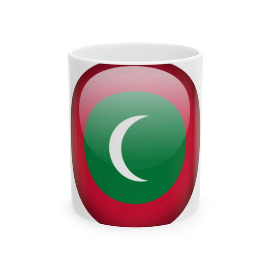 Flag orb Maldives (Maldives) White Coffee Mug 11oz - Go Mug Yourself