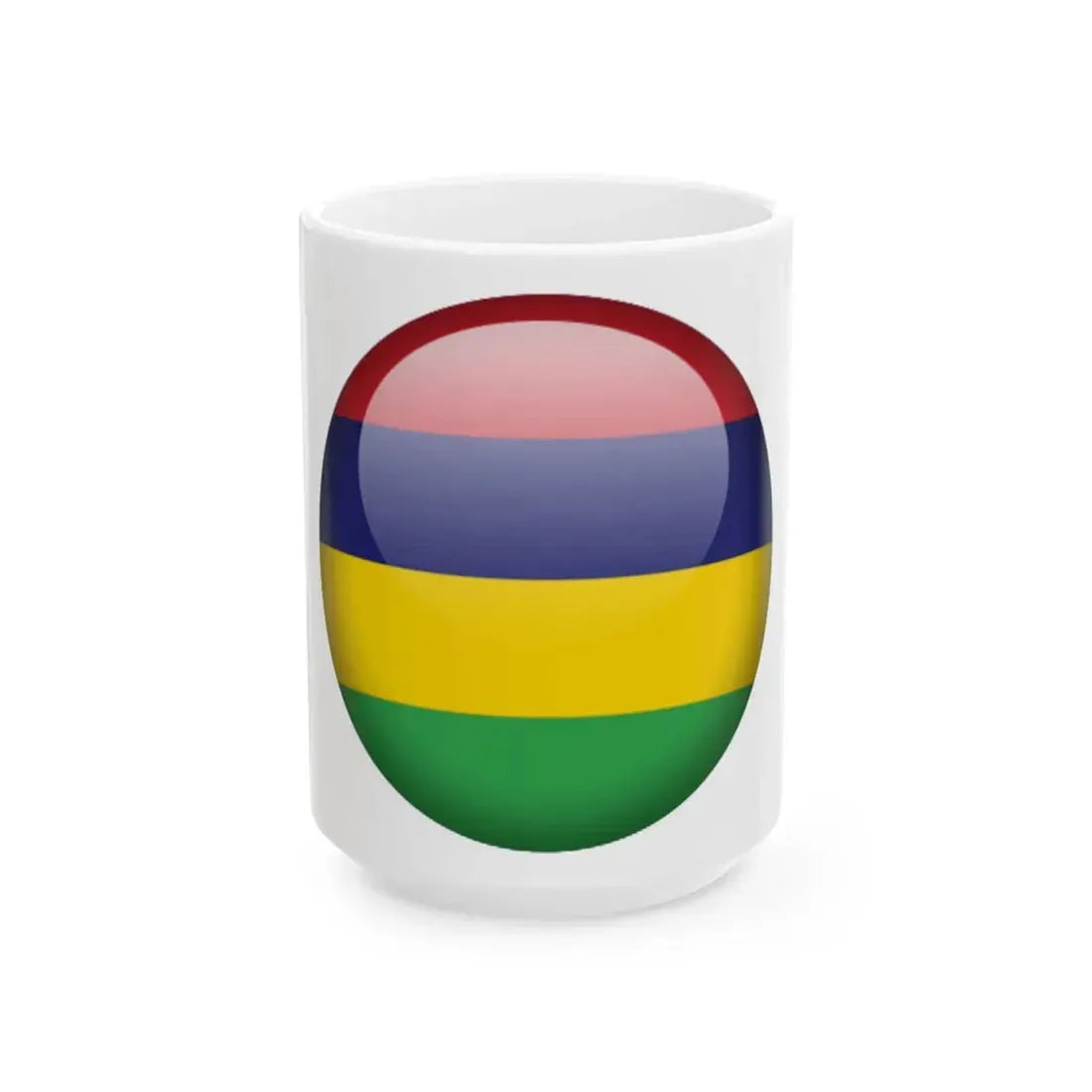 Flag orb Mauritius (Mauritius) White Coffee Mug 15oz - Go Mug Yourself