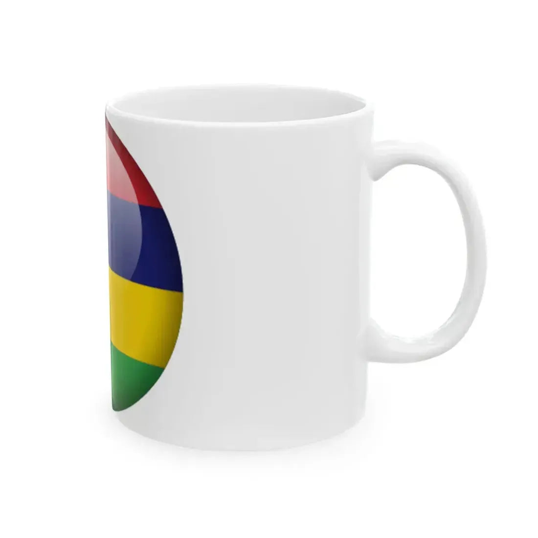 Flag orb Mauritius (Mauritius) White Coffee Mug - Go Mug Yourself