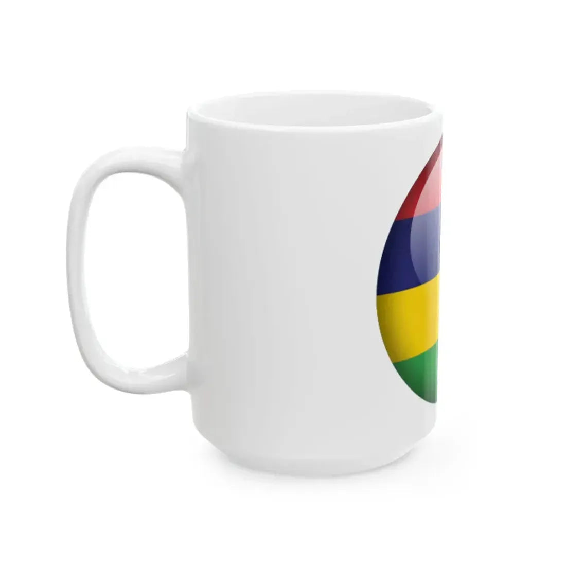 Flag orb Mauritius (Mauritius) White Coffee Mug - Go Mug Yourself