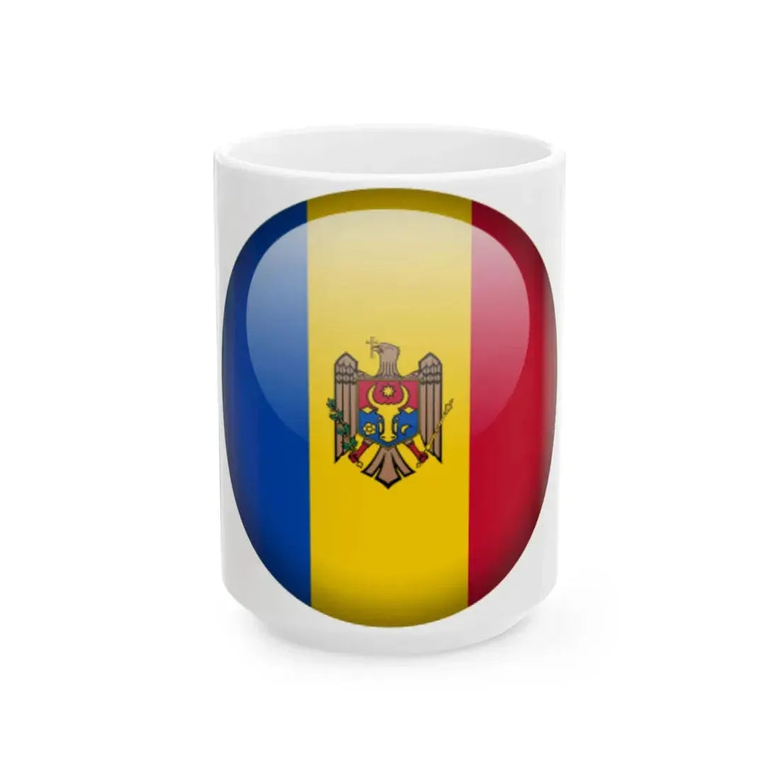 Flag orb Moldova (Moldova) White Coffee Mug 15oz - Go Mug Yourself