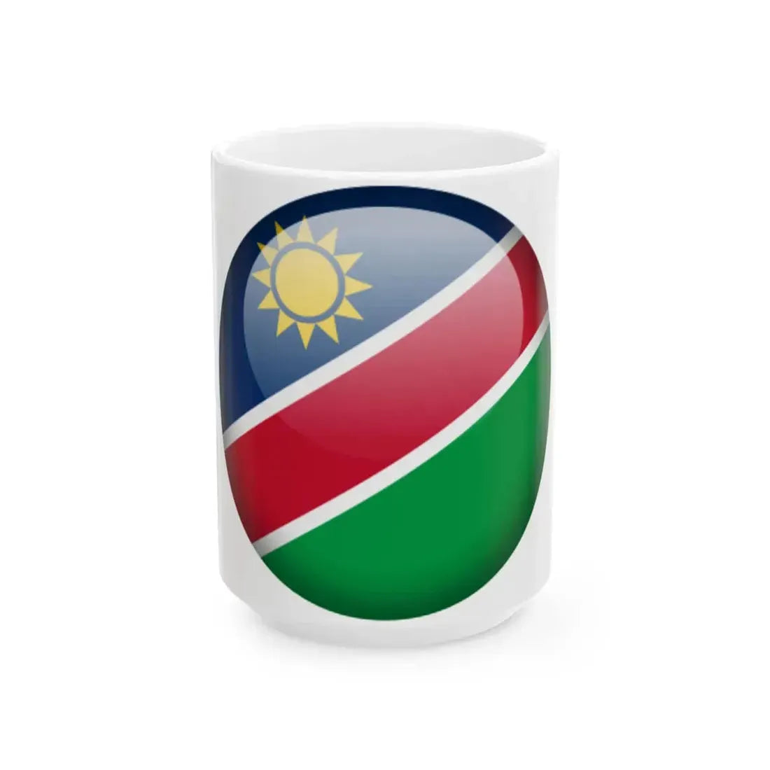 Flag orb Namibia (Namibia) White Coffee Mug 15oz - Go Mug Yourself