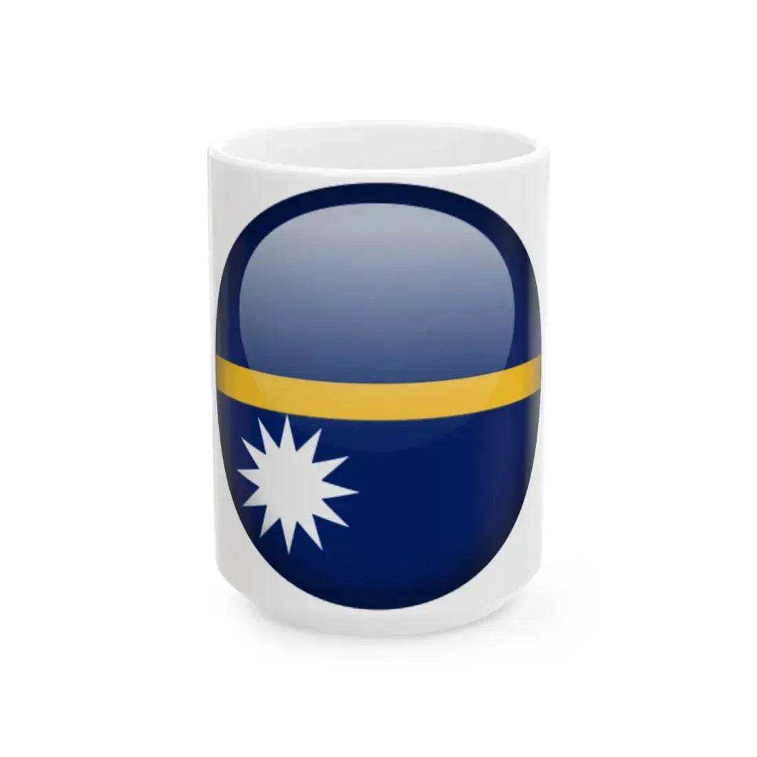 Flag orb Nauru (Nauru) White Coffee Mug 15oz - Go Mug Yourself
