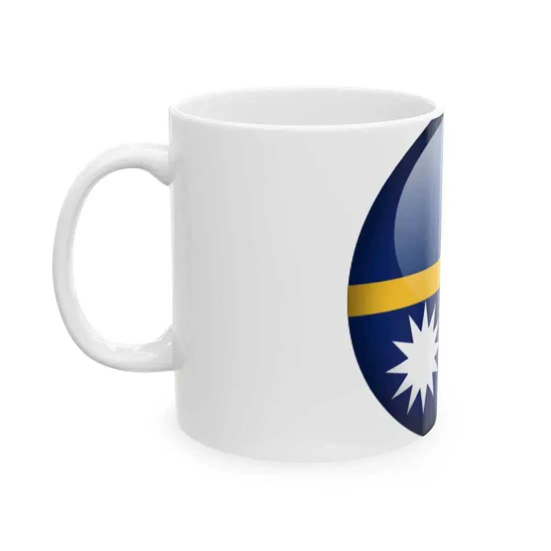 Flag orb Nauru (Nauru) White Coffee Mug - Go Mug Yourself