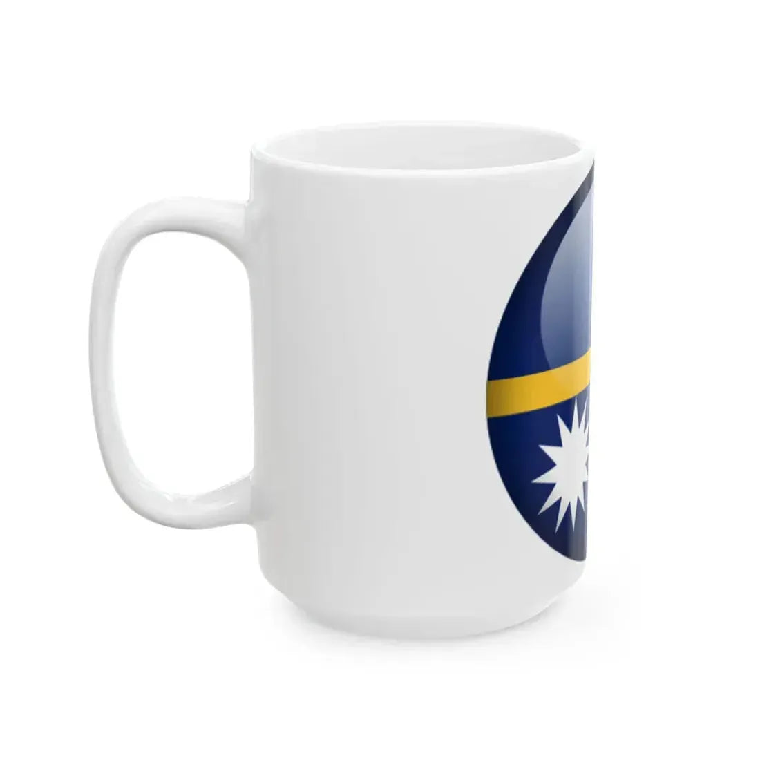 Flag orb Nauru (Nauru) White Coffee Mug - Go Mug Yourself