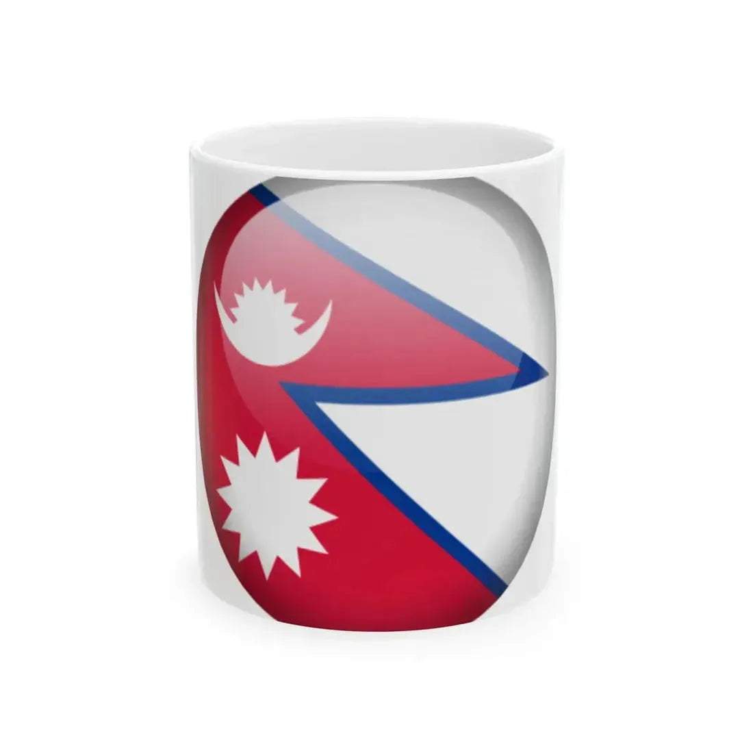 Flag orb Nepal (Nepal) White Coffee Mug 11oz - Go Mug Yourself
