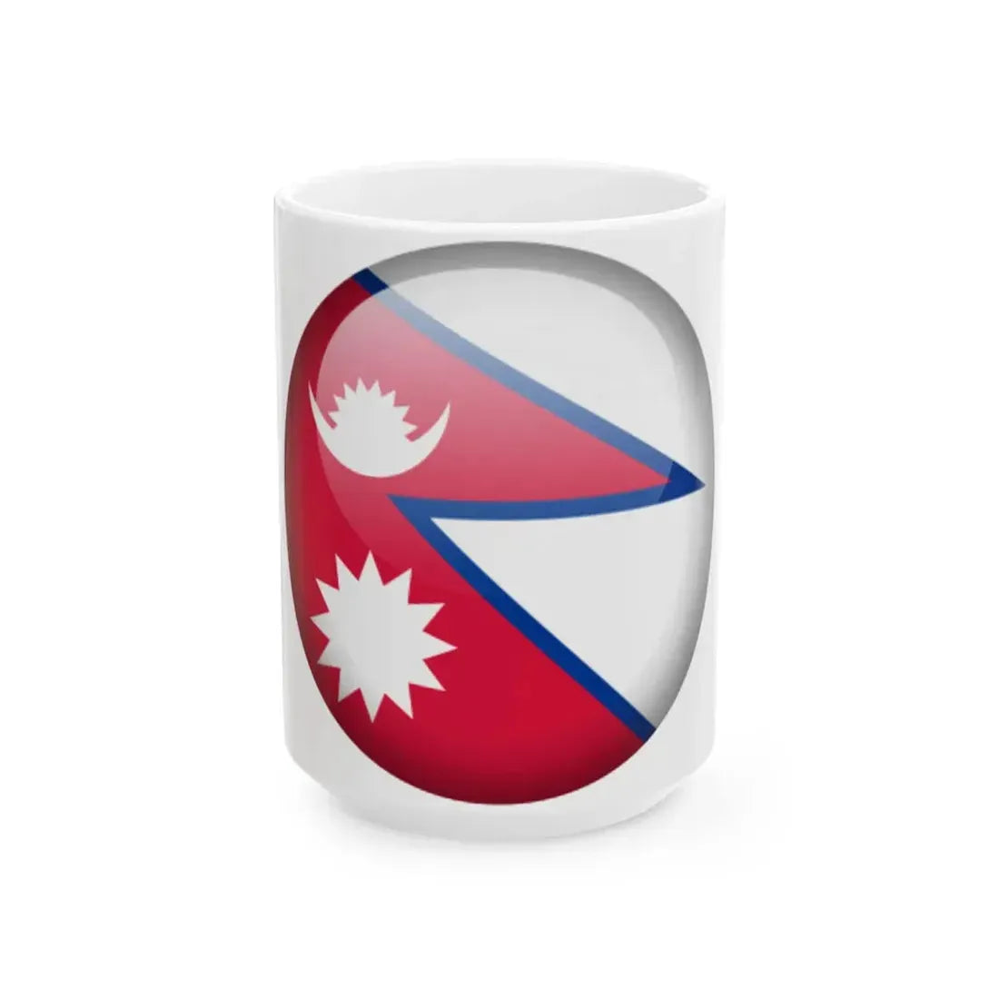 Flag orb Nepal (Nepal) White Coffee Mug 15oz - Go Mug Yourself