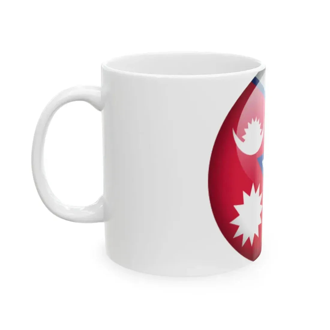 Flag orb Nepal (Nepal) White Coffee Mug - Go Mug Yourself