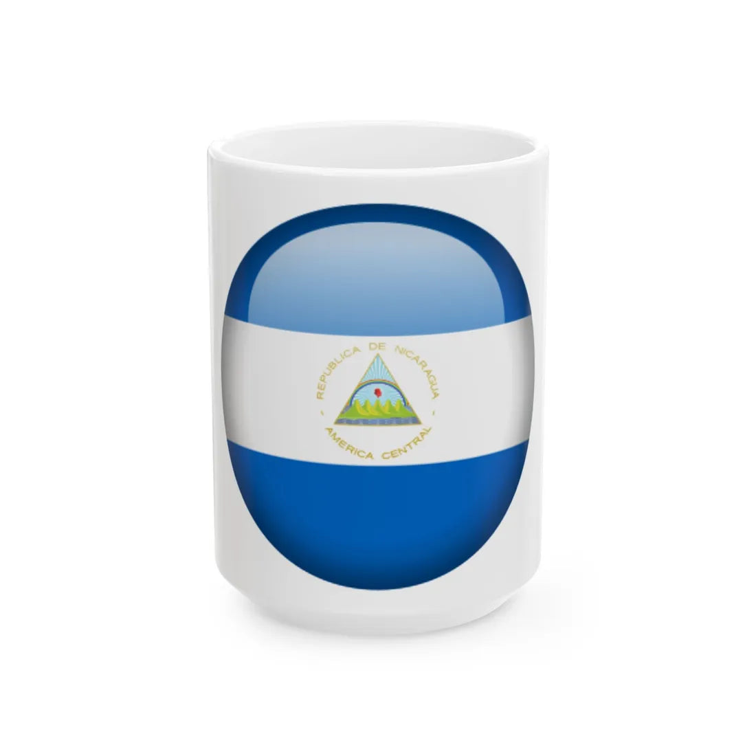 Flag orb Nicaragua (Nicaragua) White Coffee Mug 15oz - Go Mug Yourself