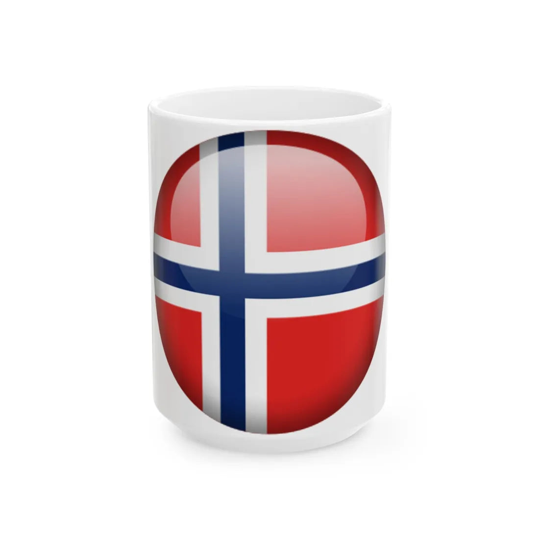 Flag orb Norway (Norway) White Coffee Mug 15oz - Go Mug Yourself