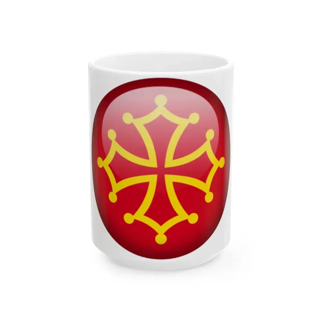 Flag orb Occitania (France) White Coffee Mug 15oz - Go Mug Yourself