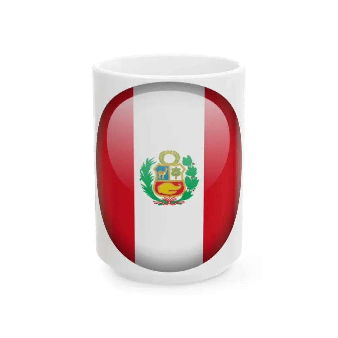 Flag orb Peru (Peru) White Coffee Mug 15oz - Go Mug Yourself