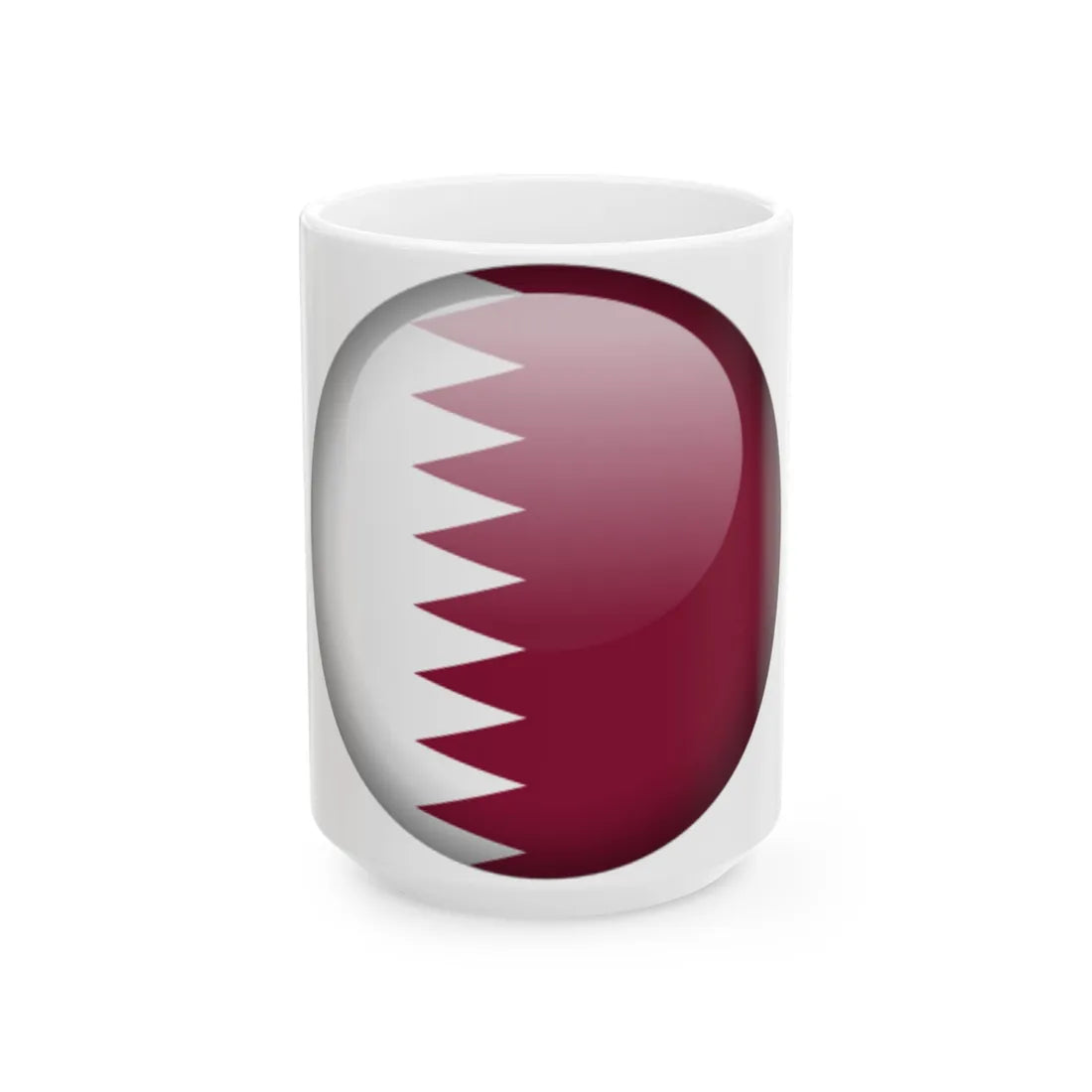 Flag orb Qatar (Qatar) White Coffee Mug 15oz - Go Mug Yourself