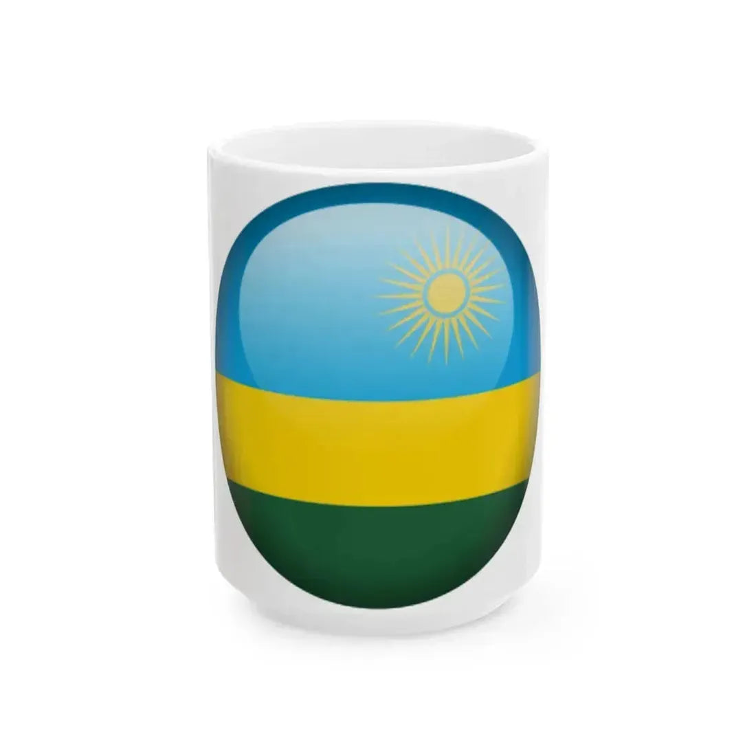 Flag orb Rwanda (Rwanda) White Coffee Mug 15oz - Go Mug Yourself