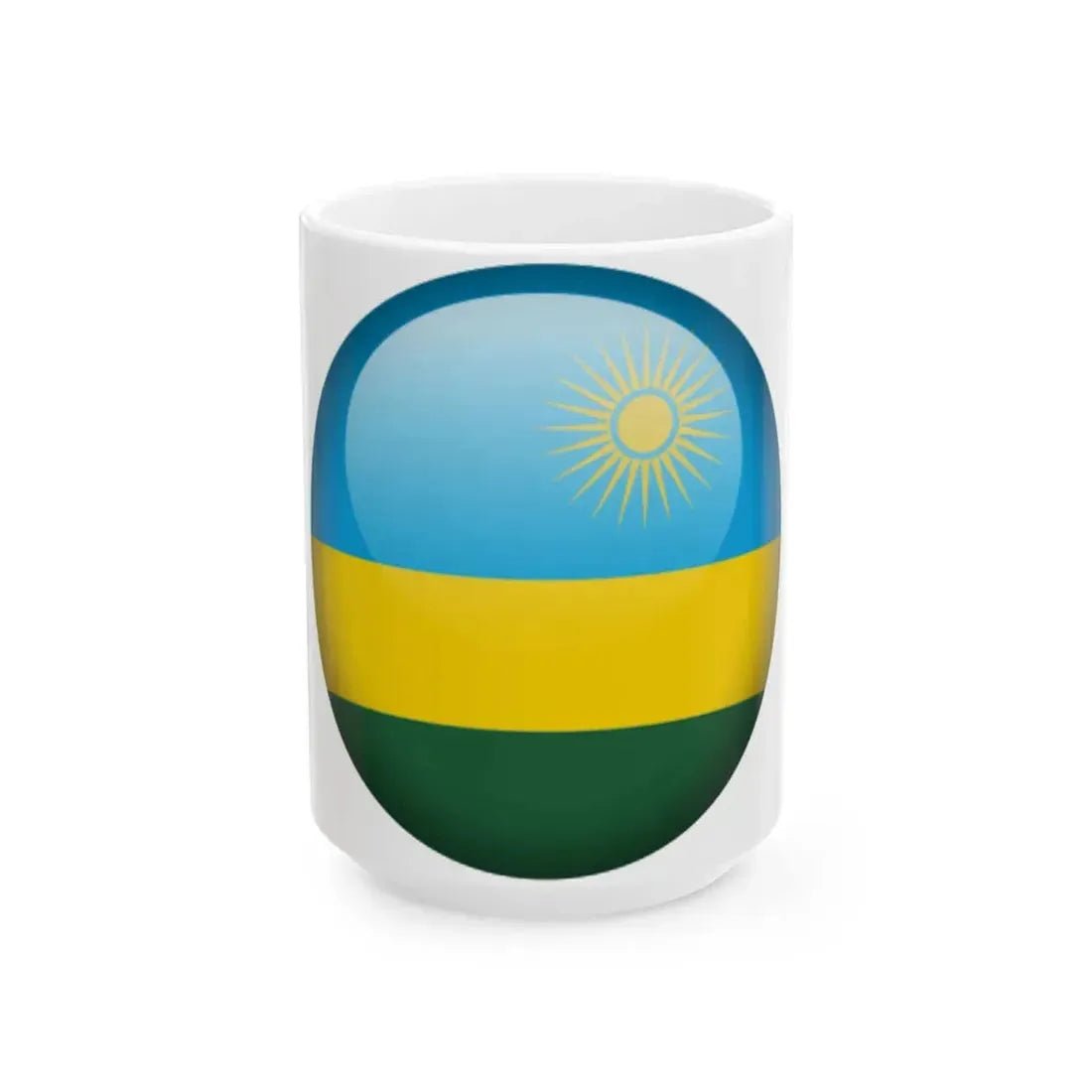 Flag orb Rwanda (Rwanda) White Coffee Mug 15oz - Go Mug Yourself