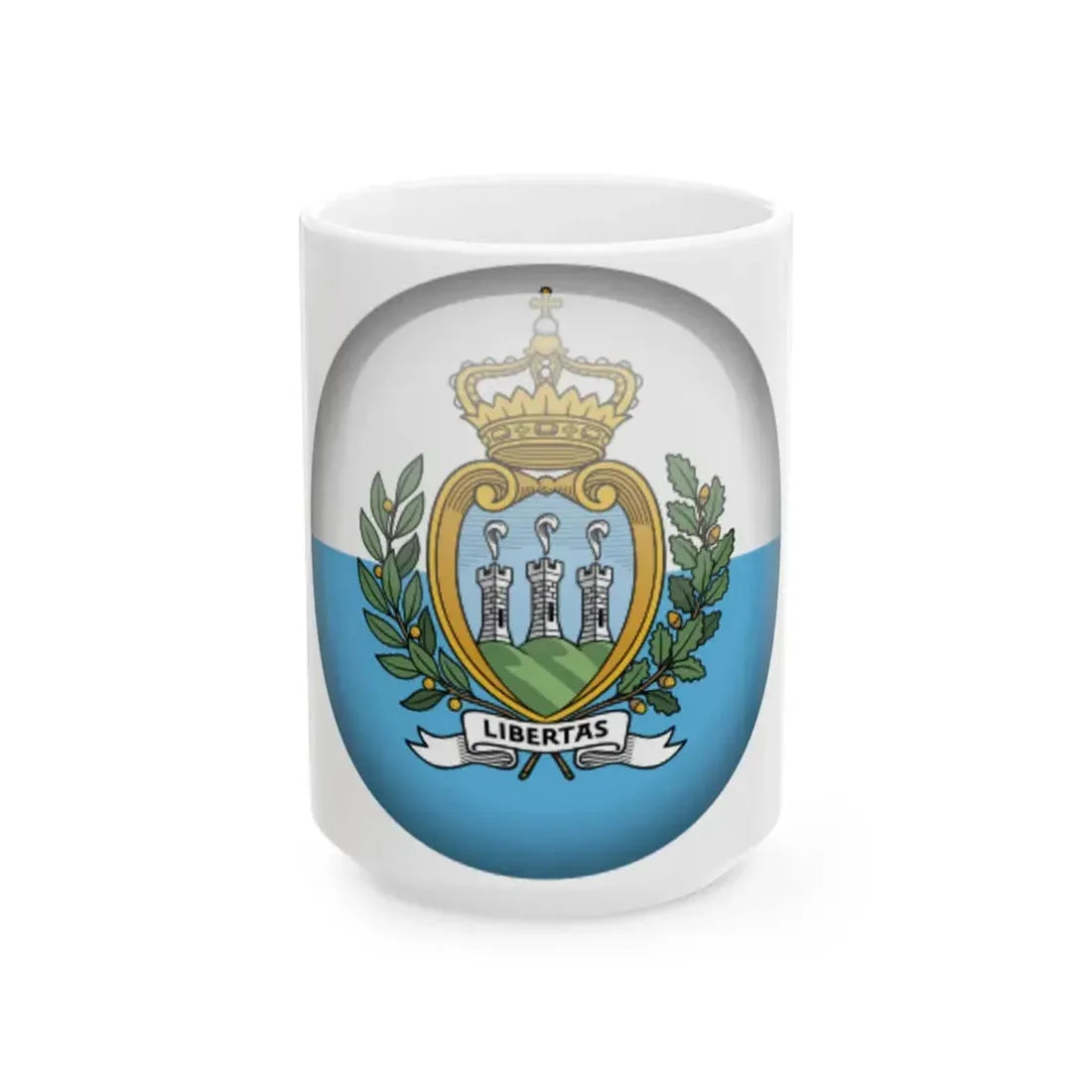 Flag orb San Marino (San Marino) White Coffee Mug 15oz - Go Mug Yourself