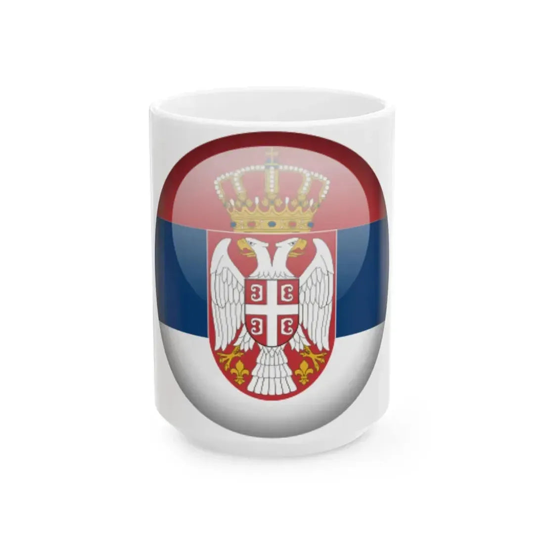 Flag orb Serbia (Serbia) White Coffee Mug 15oz - Go Mug Yourself