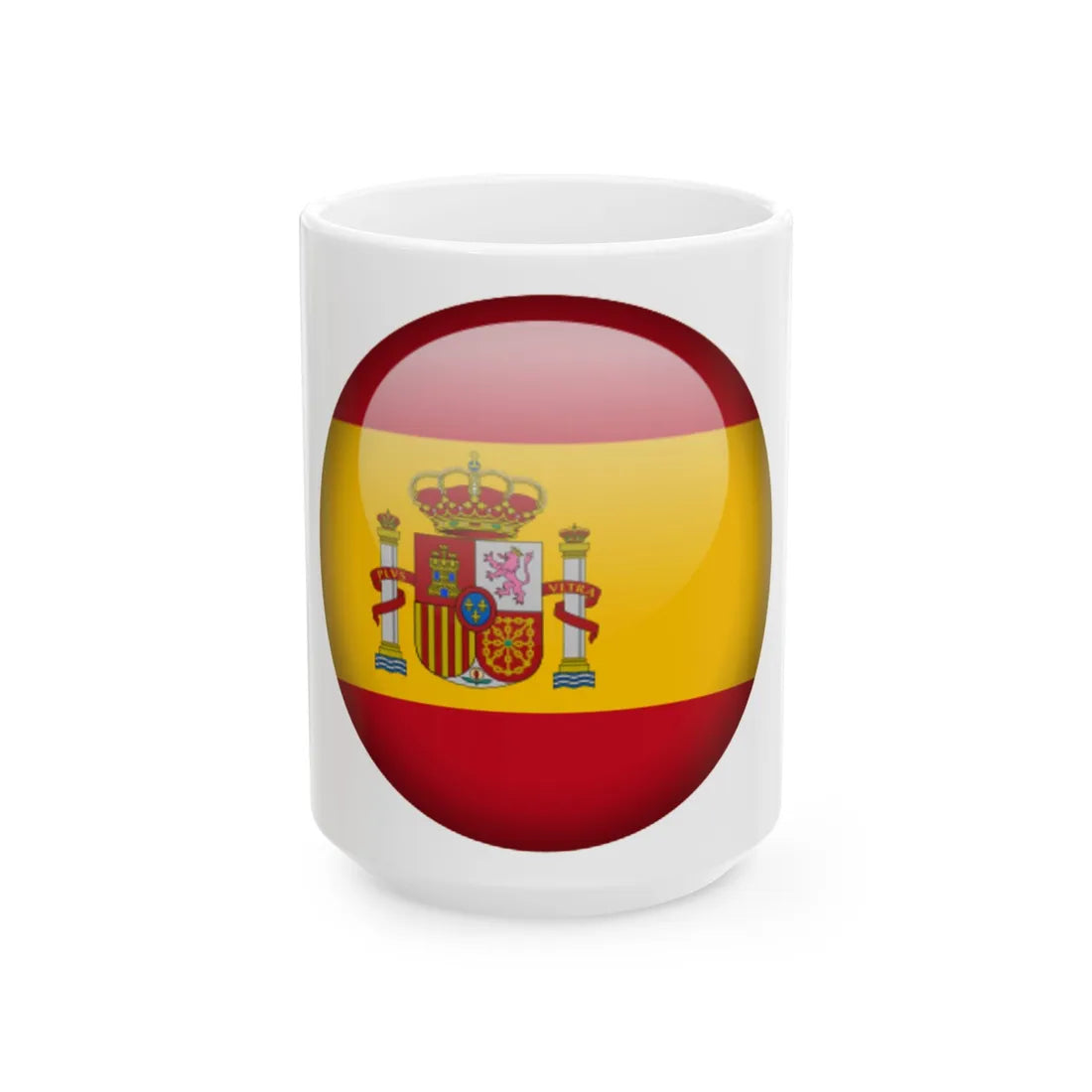 Flag orb Spain (Spain) White Coffee Mug 15oz - Go Mug Yourself
