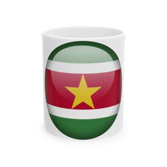 Flag orb Suriname (Suriname) White Coffee Mug 11oz - Go Mug Yourself