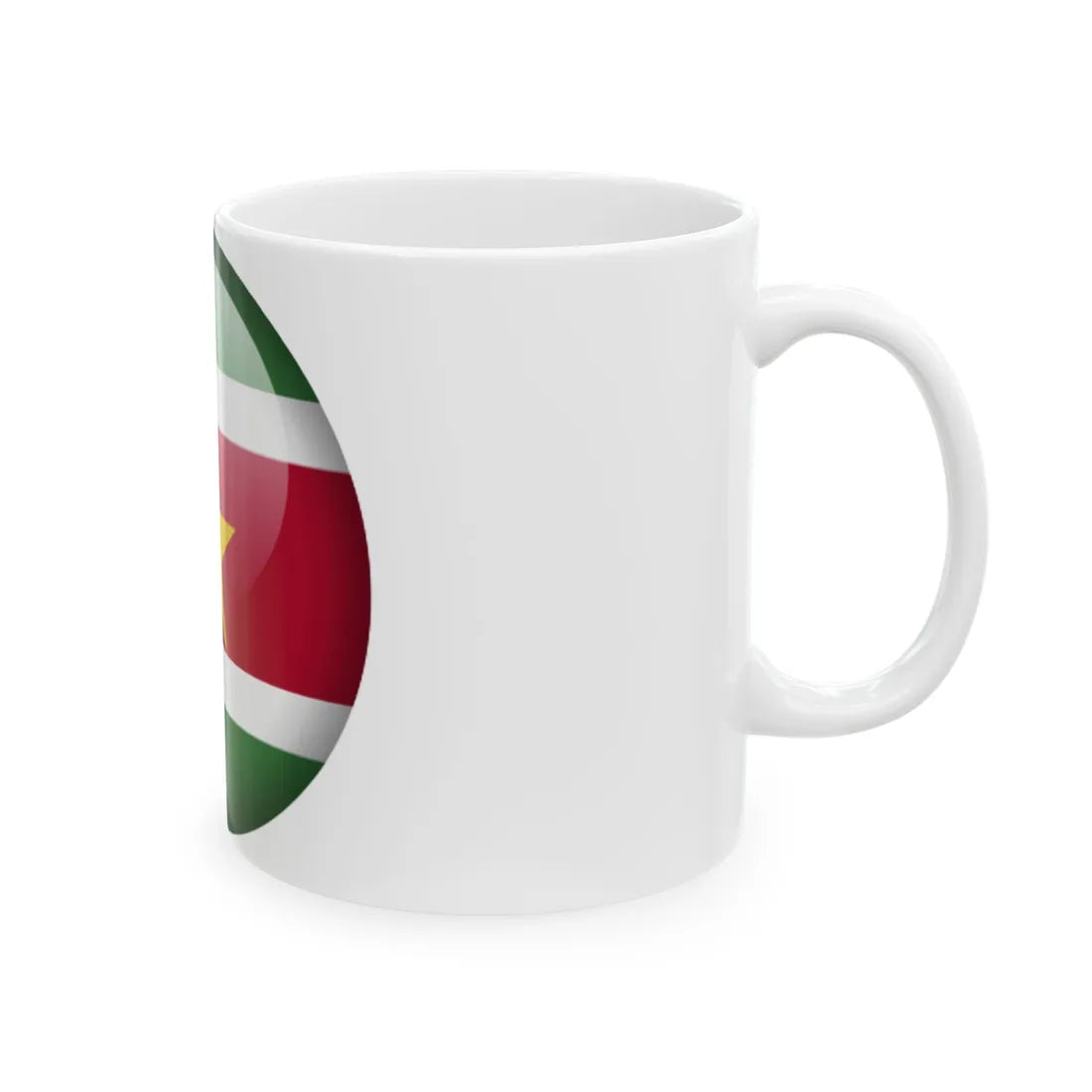 Flag orb Suriname (Suriname) White Coffee Mug - Go Mug Yourself