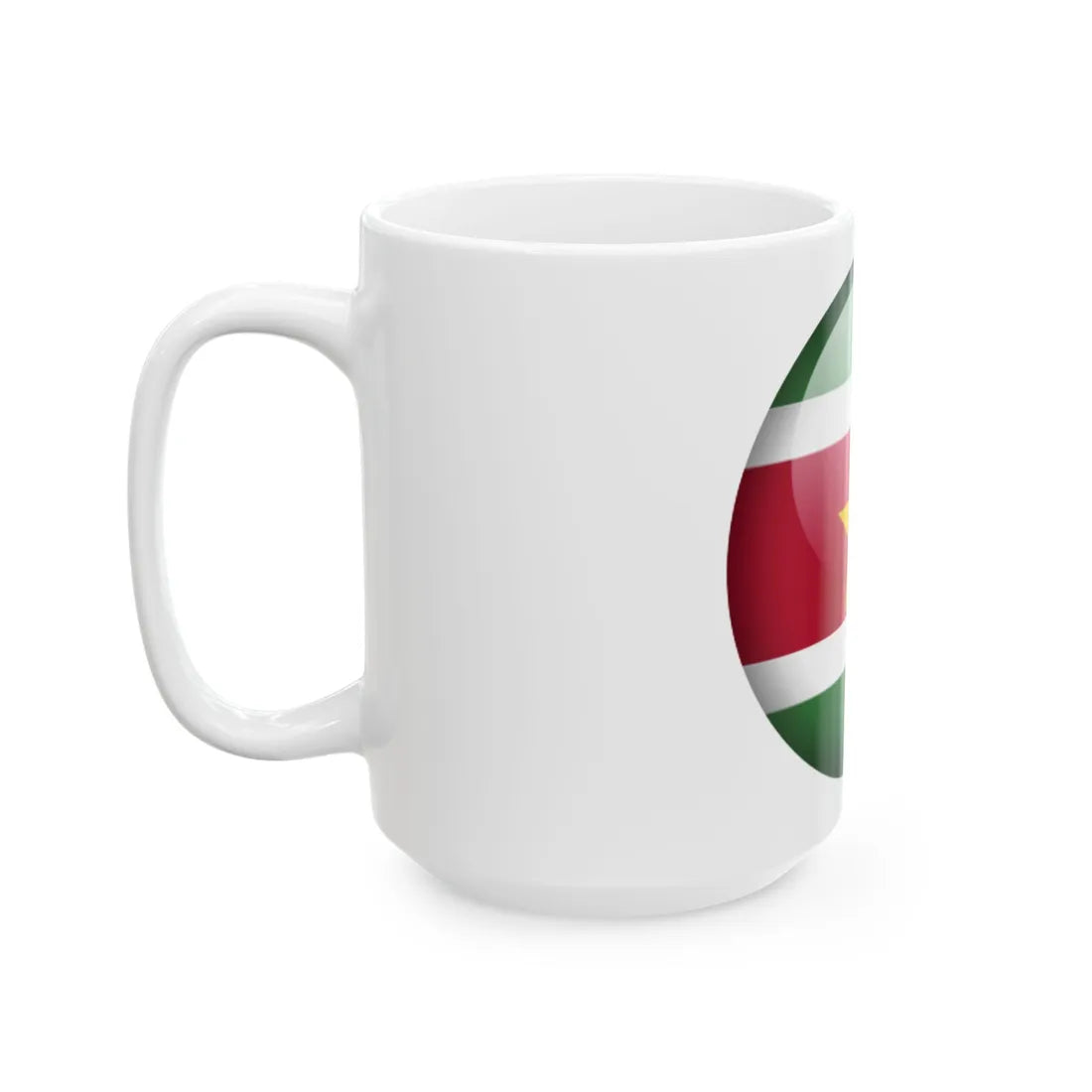 Flag orb Suriname (Suriname) White Coffee Mug - Go Mug Yourself