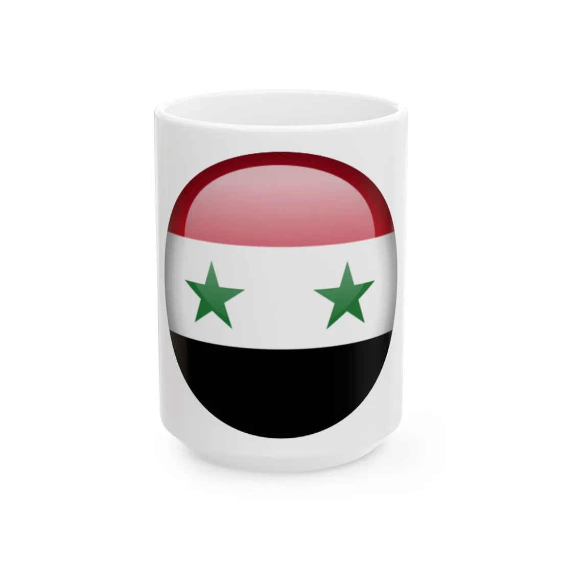 Flag orb Syria (Syria) White Coffee Mug 15oz - Go Mug Yourself