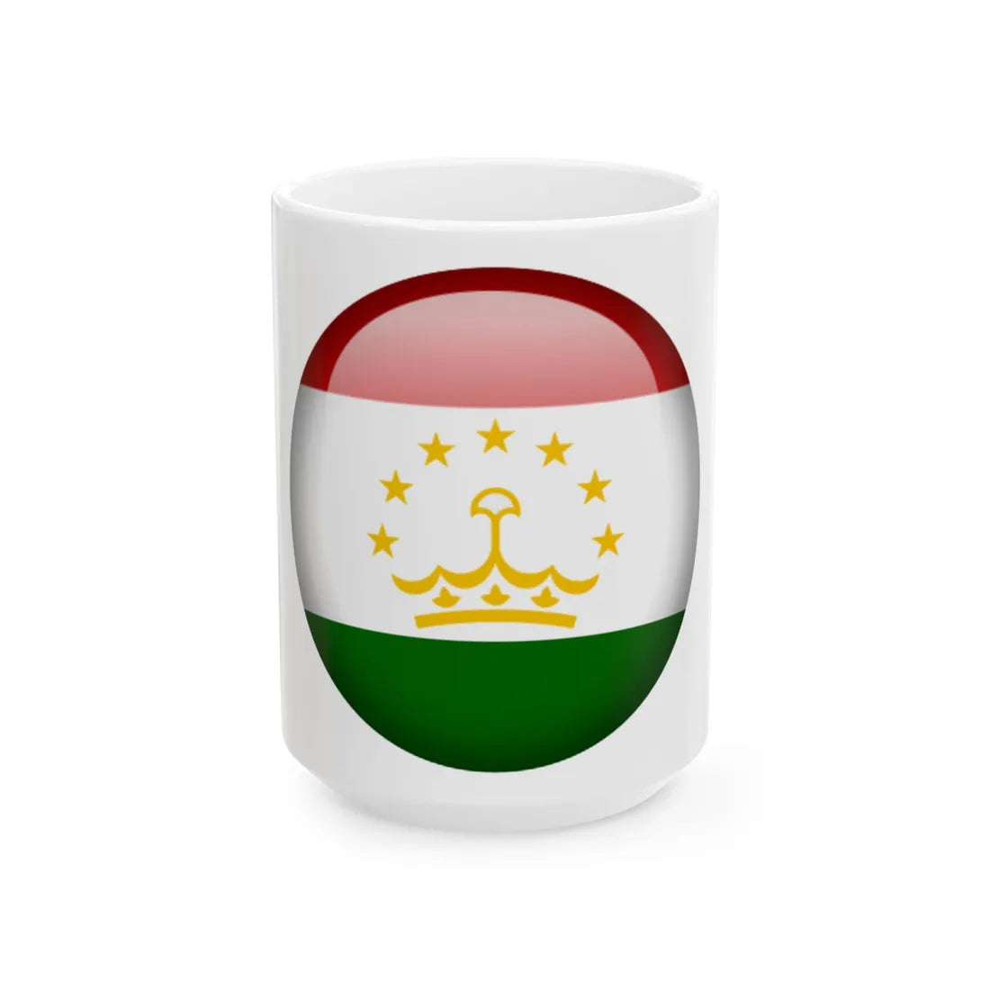 Flag orb Tajikistan (Tajikistan) White Coffee Mug 15oz - Go Mug Yourself