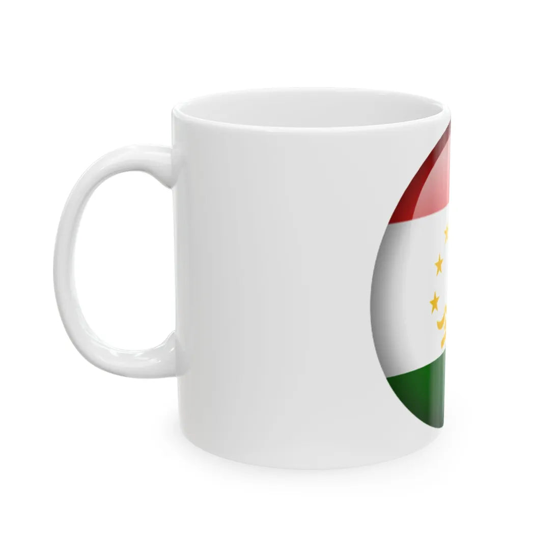 Flag orb Tajikistan (Tajikistan) White Coffee Mug - Go Mug Yourself
