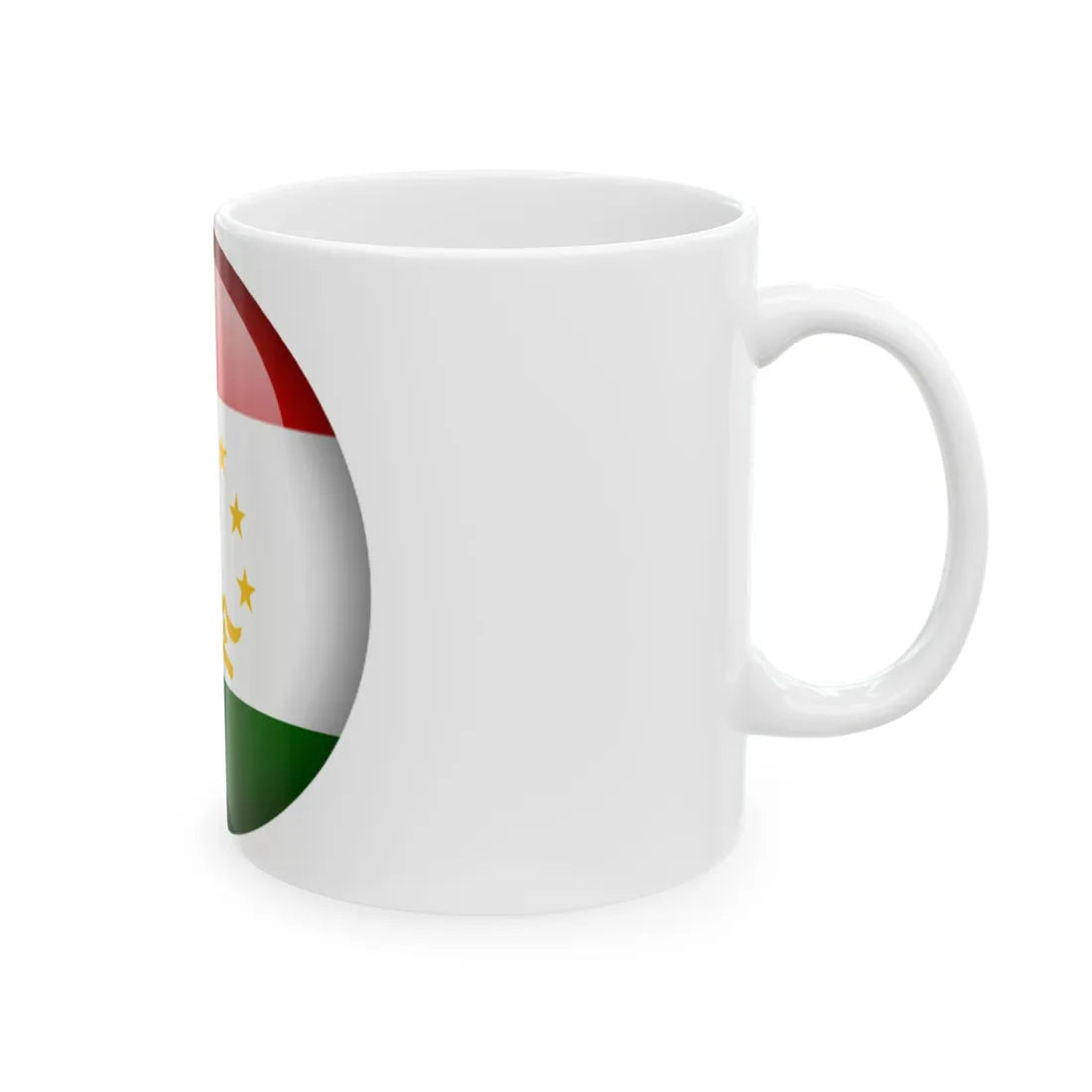 Flag orb Tajikistan (Tajikistan) White Coffee Mug - Go Mug Yourself