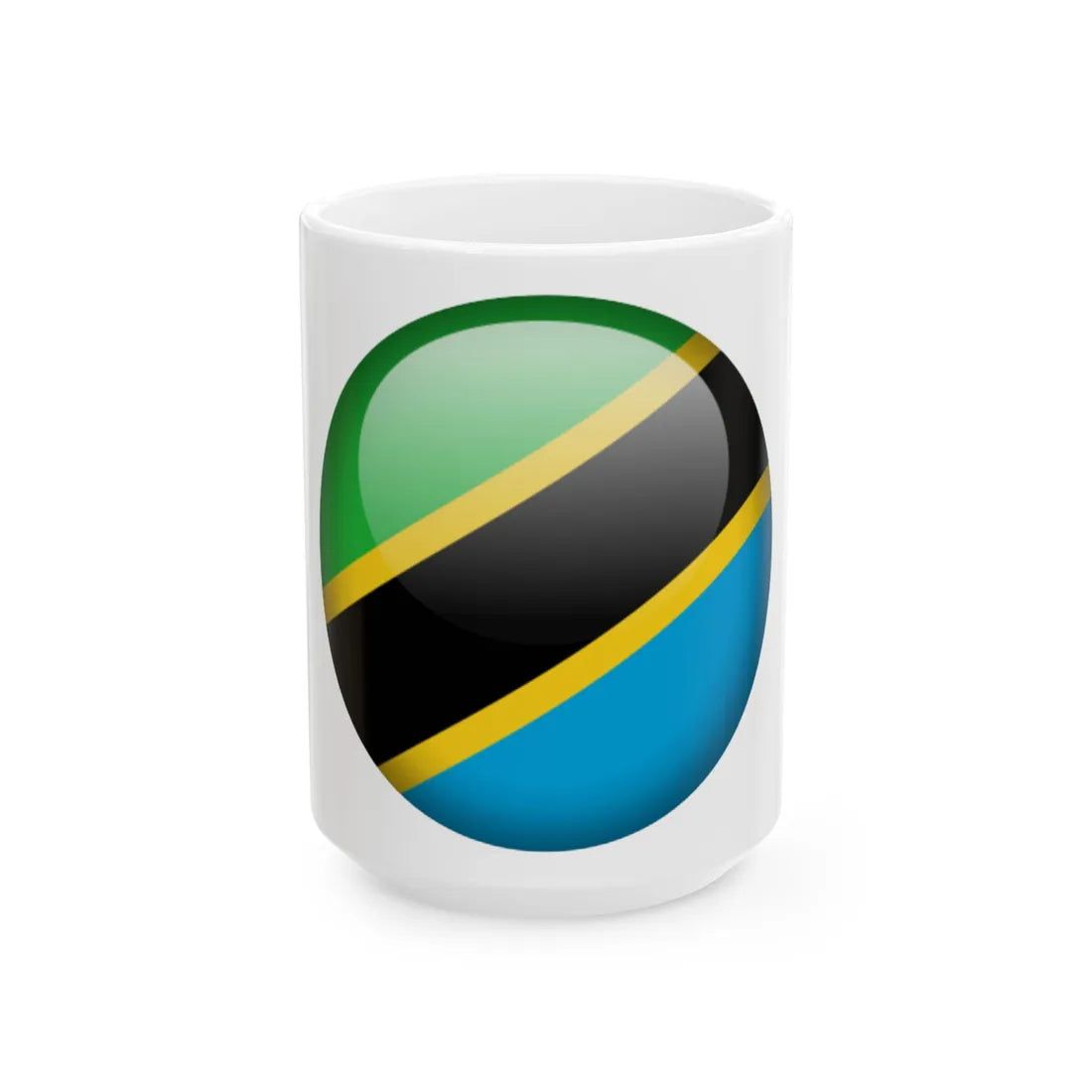 Flag orb Tanzania (Tanzania) White Coffee Mug 15oz - Go Mug Yourself