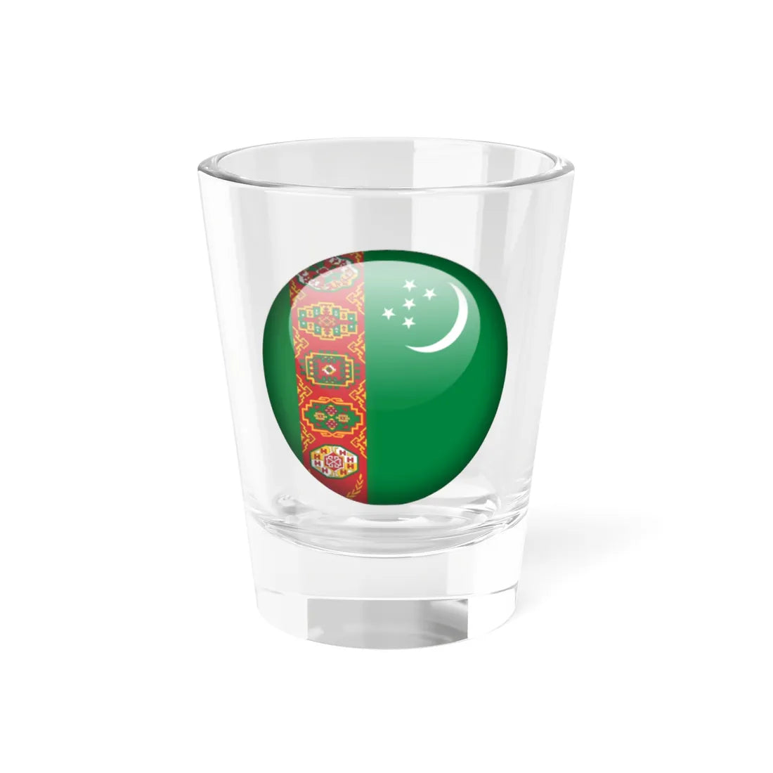 Flag orb Turkmenistan (Turkmenistan) Shot Glass 1.5oz 1.5oz - Go Mug Yourself
