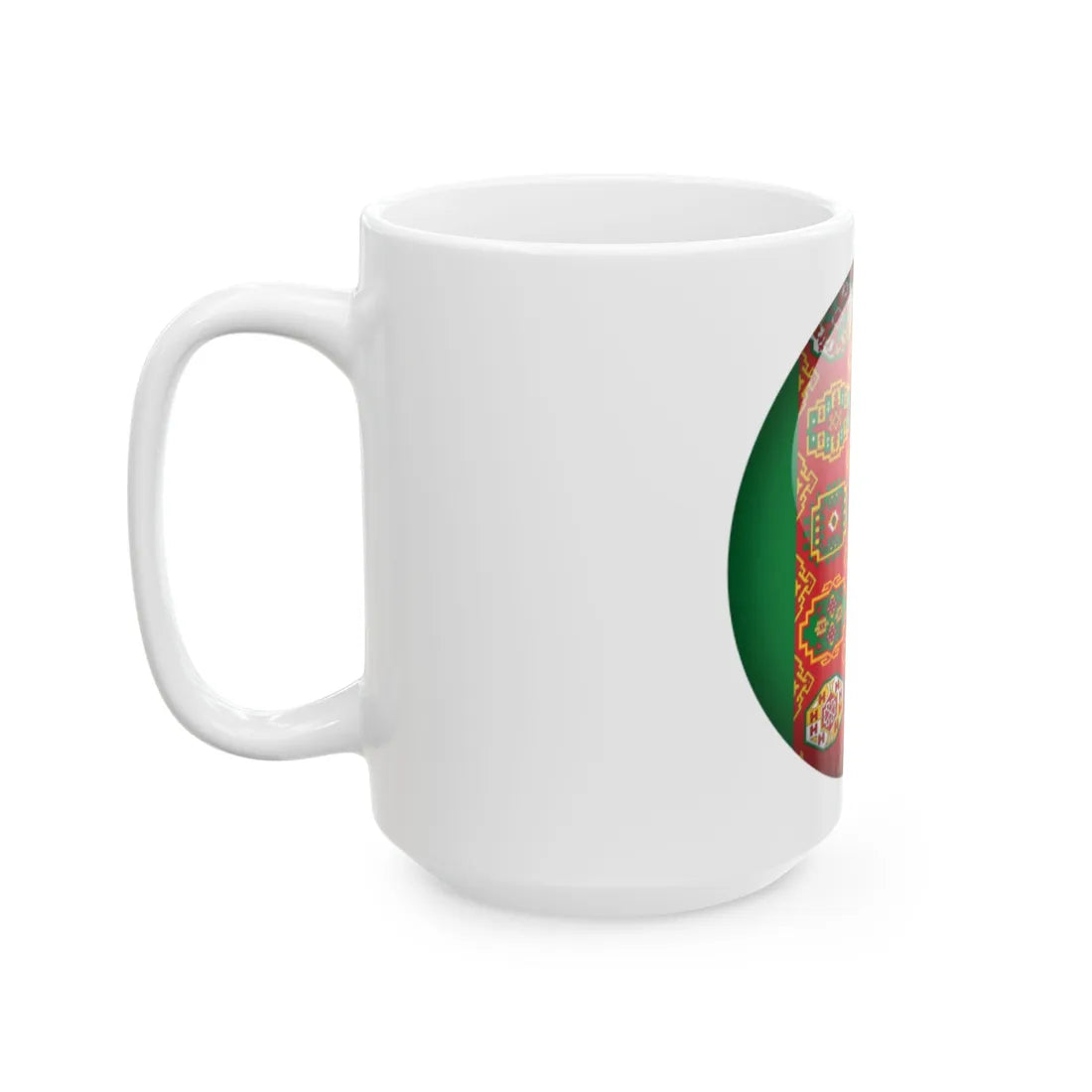 Flag orb Turkmenistan (Turkmenistan) White Coffee Mug - Go Mug Yourself