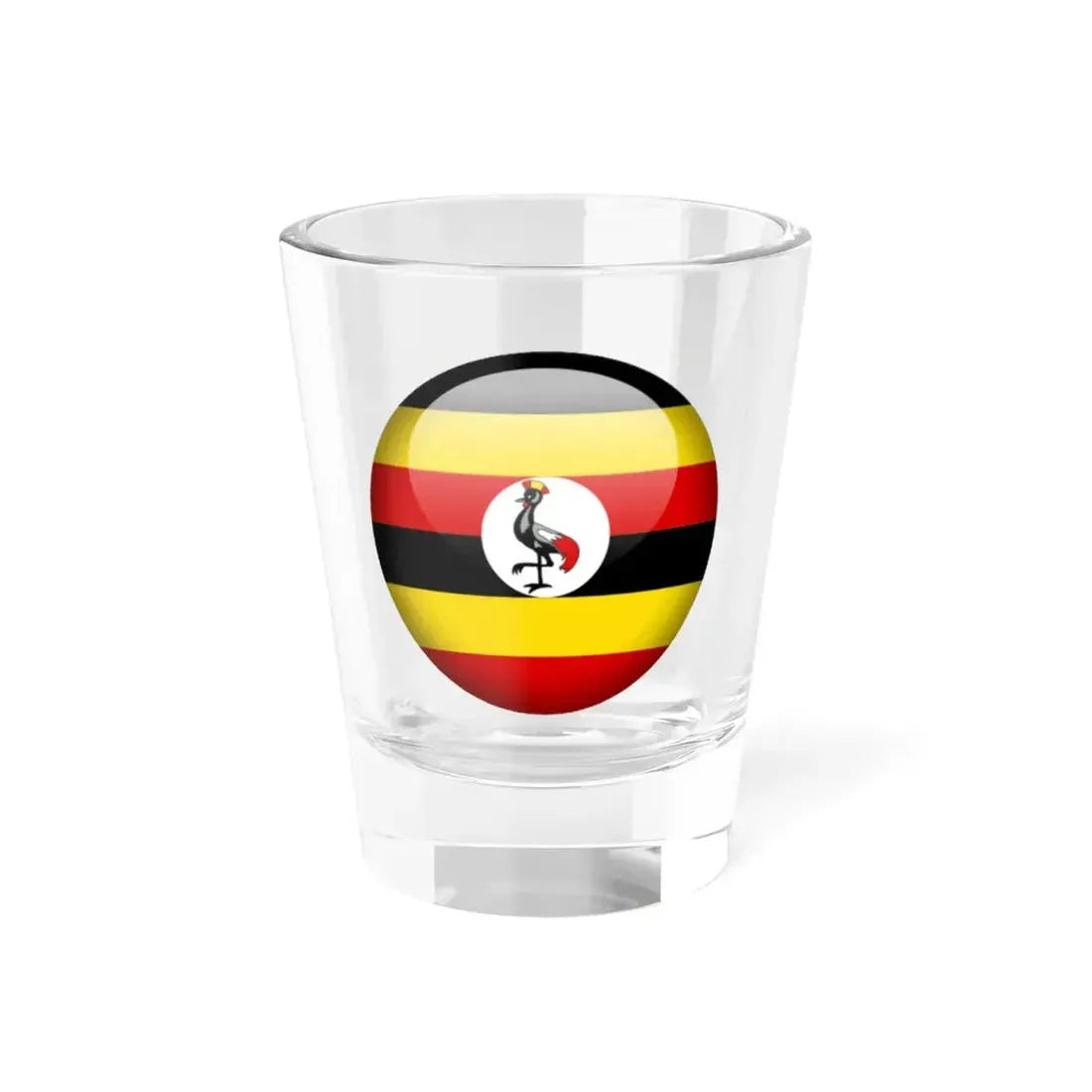 Flag orb Uganda (Uganda) Shot Glass 1.5oz 1.5oz - Go Mug Yourself