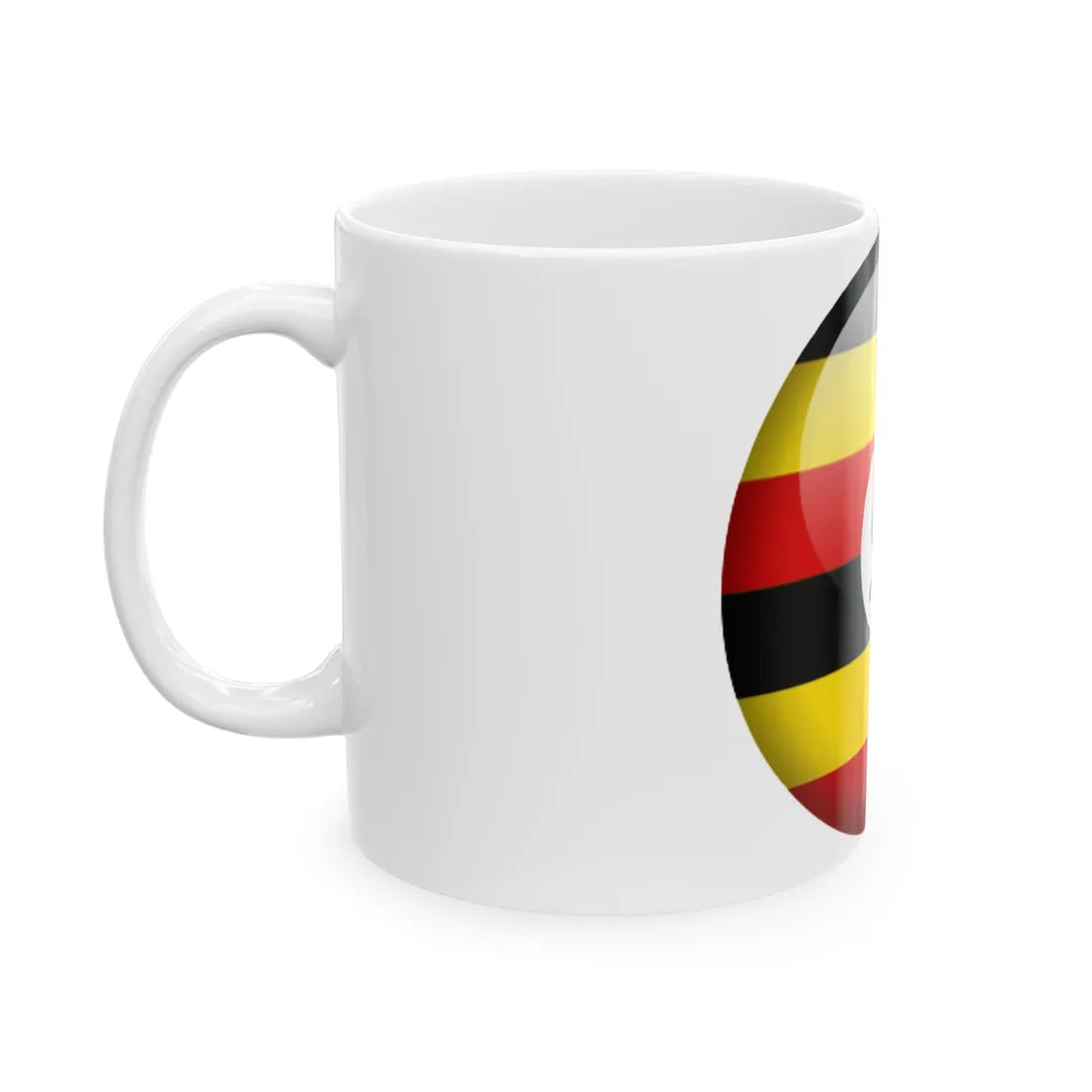Flag orb Uganda (Uganda) White Coffee Mug - Go Mug Yourself