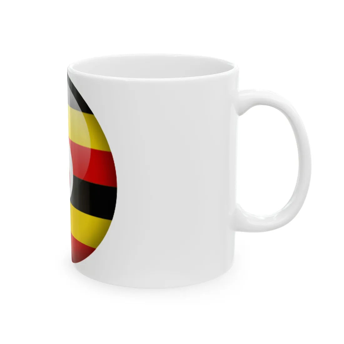 Flag orb Uganda (Uganda) White Coffee Mug - Go Mug Yourself