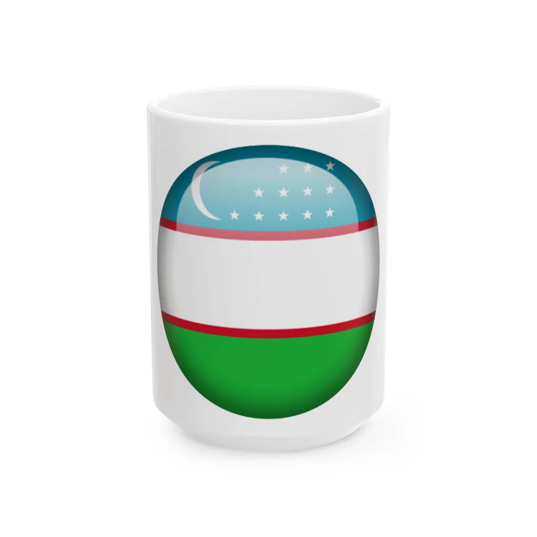 Flag orb Uzbekistan (Uzbekistan) White Coffee Mug 15oz - Go Mug Yourself