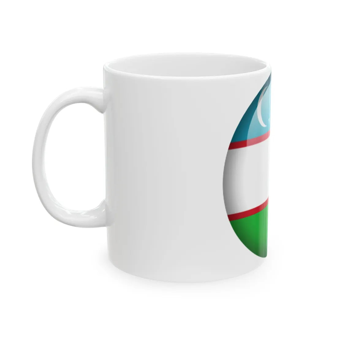 Flag orb Uzbekistan (Uzbekistan) White Coffee Mug - Go Mug Yourself